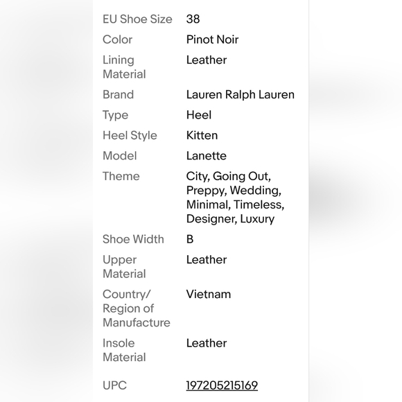 Women's Lauren Ralph Lauren Lanette Red Soft Nappa Pointed Toe Mid Heel Shoes 7B - Picture 16 of 16